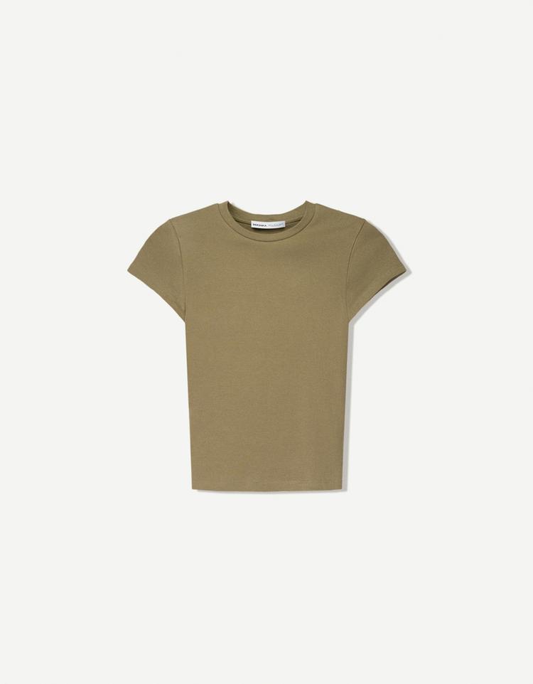 Kısa kollu bisiklet yaka t-shirt