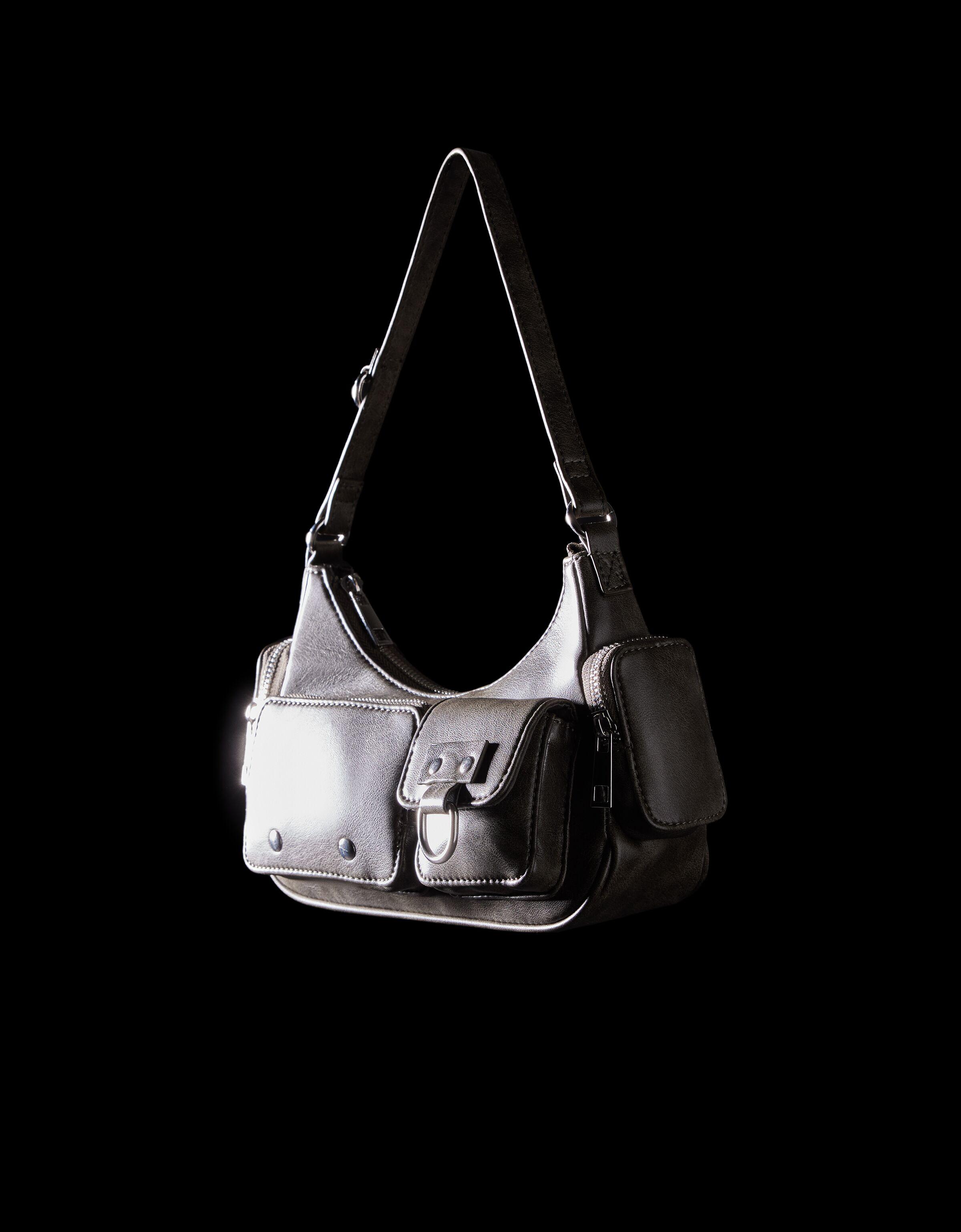 Multi-pocket shoulder bag — Dark grey