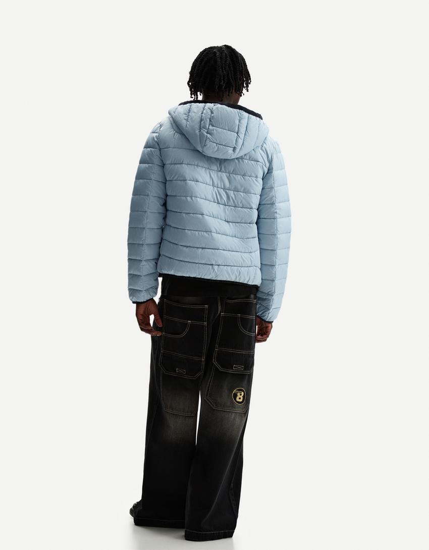 Lightweight puffer jacket-Light blue-1