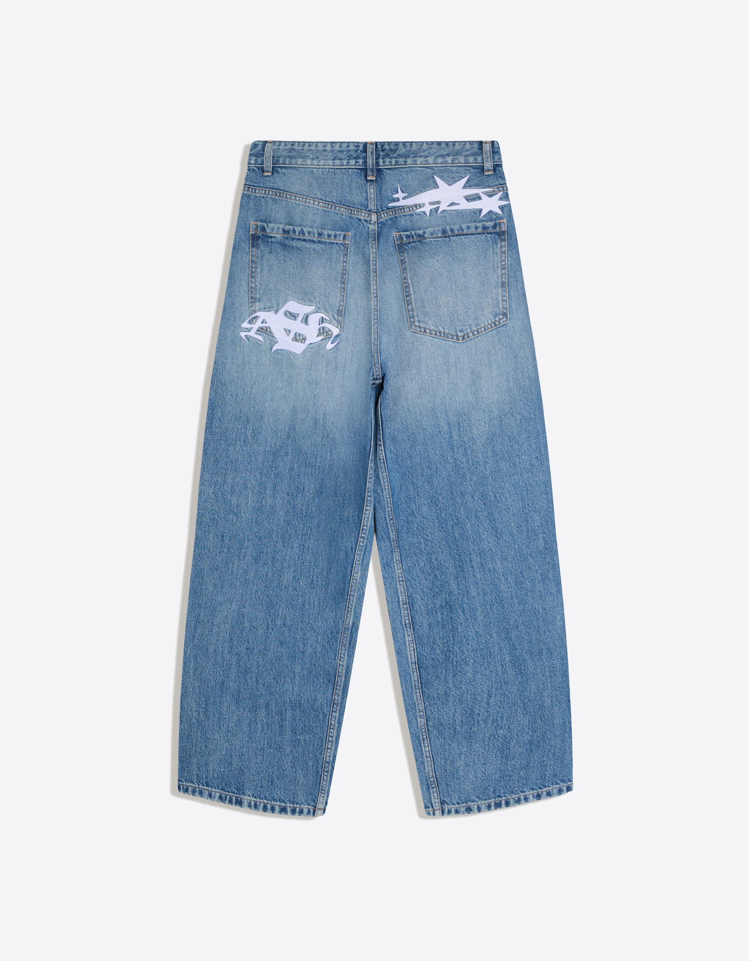 Embroidered neobarrel jeans — Light blue