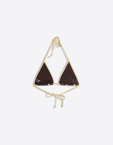 Triangle polka dot bikini top — Brown 5