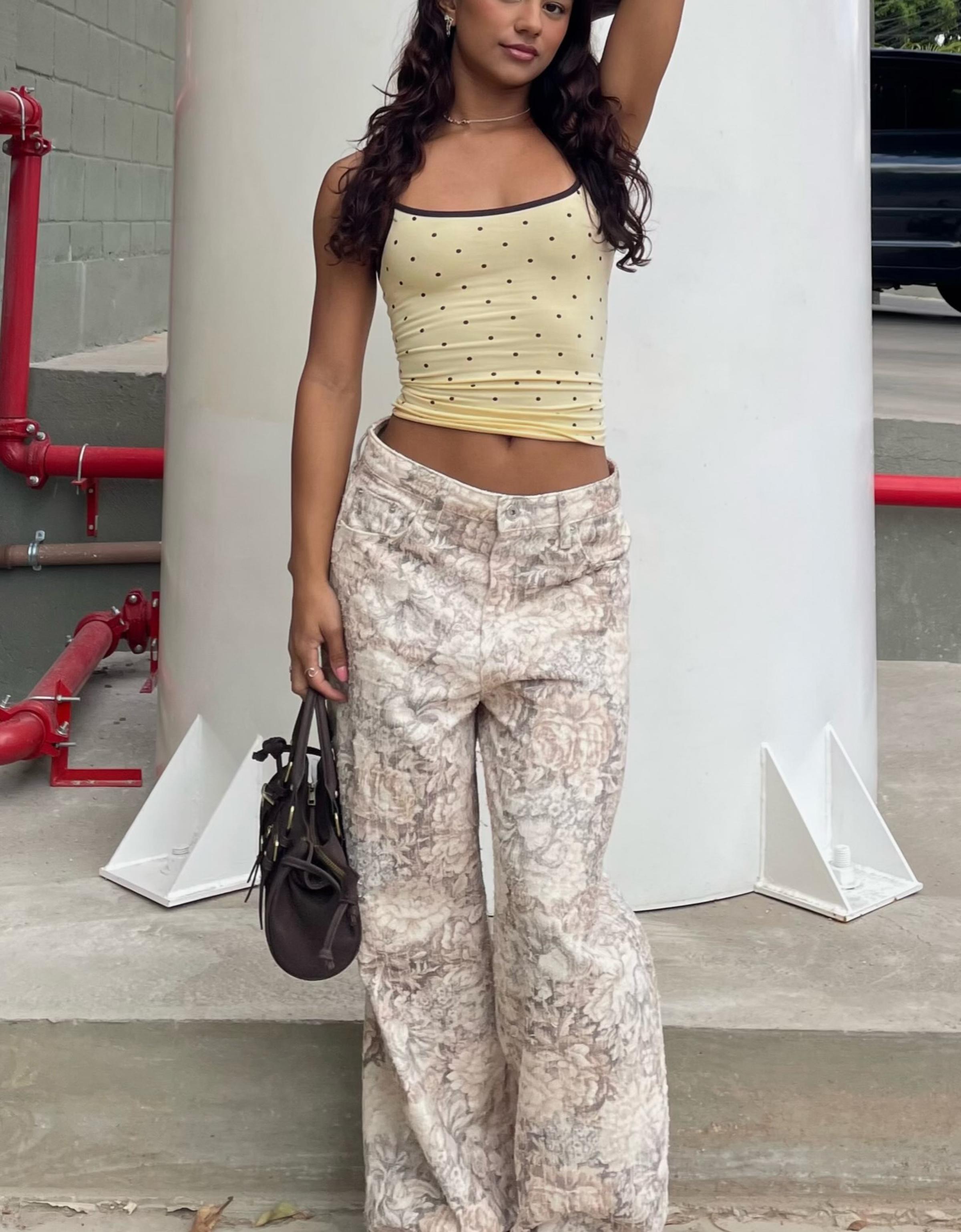 Contrast strappy top — Yellow