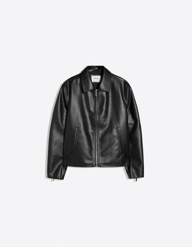 Boxy leather effect jacket — Black 5