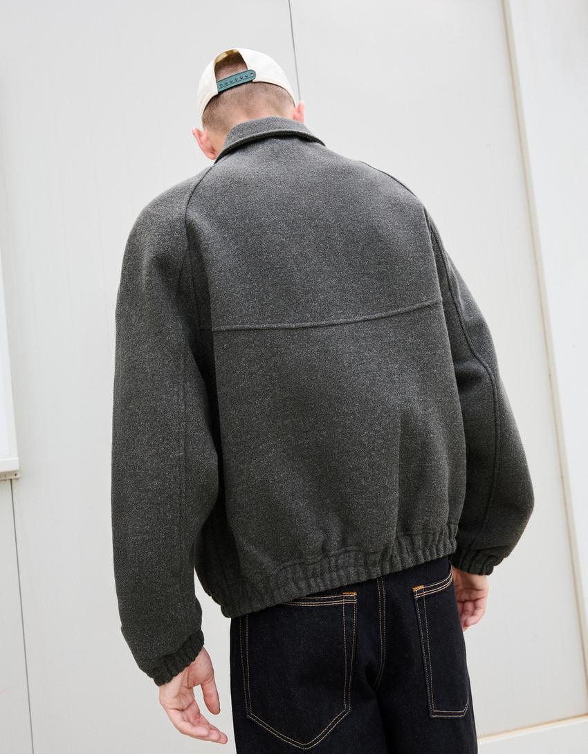 Veste en tissu trucker-Gris