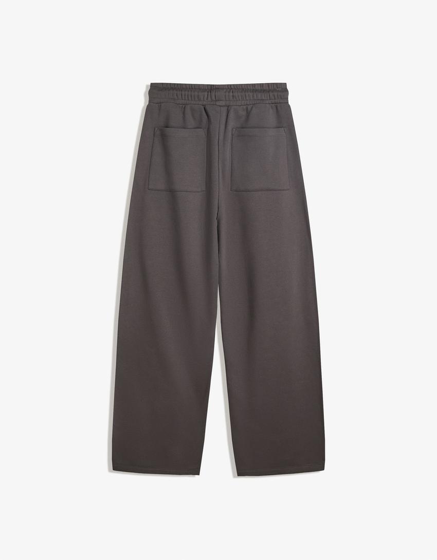 Balloon fit trousers-Grey