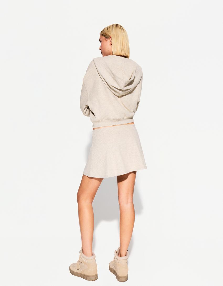 Jacke mit Reißverschluss und Kapuze-Sandfarbe-2