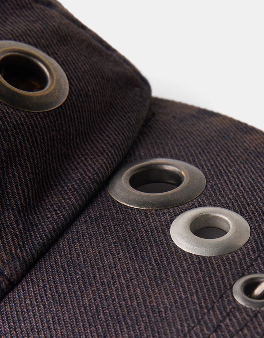 Casquette en jean-Bleu-1