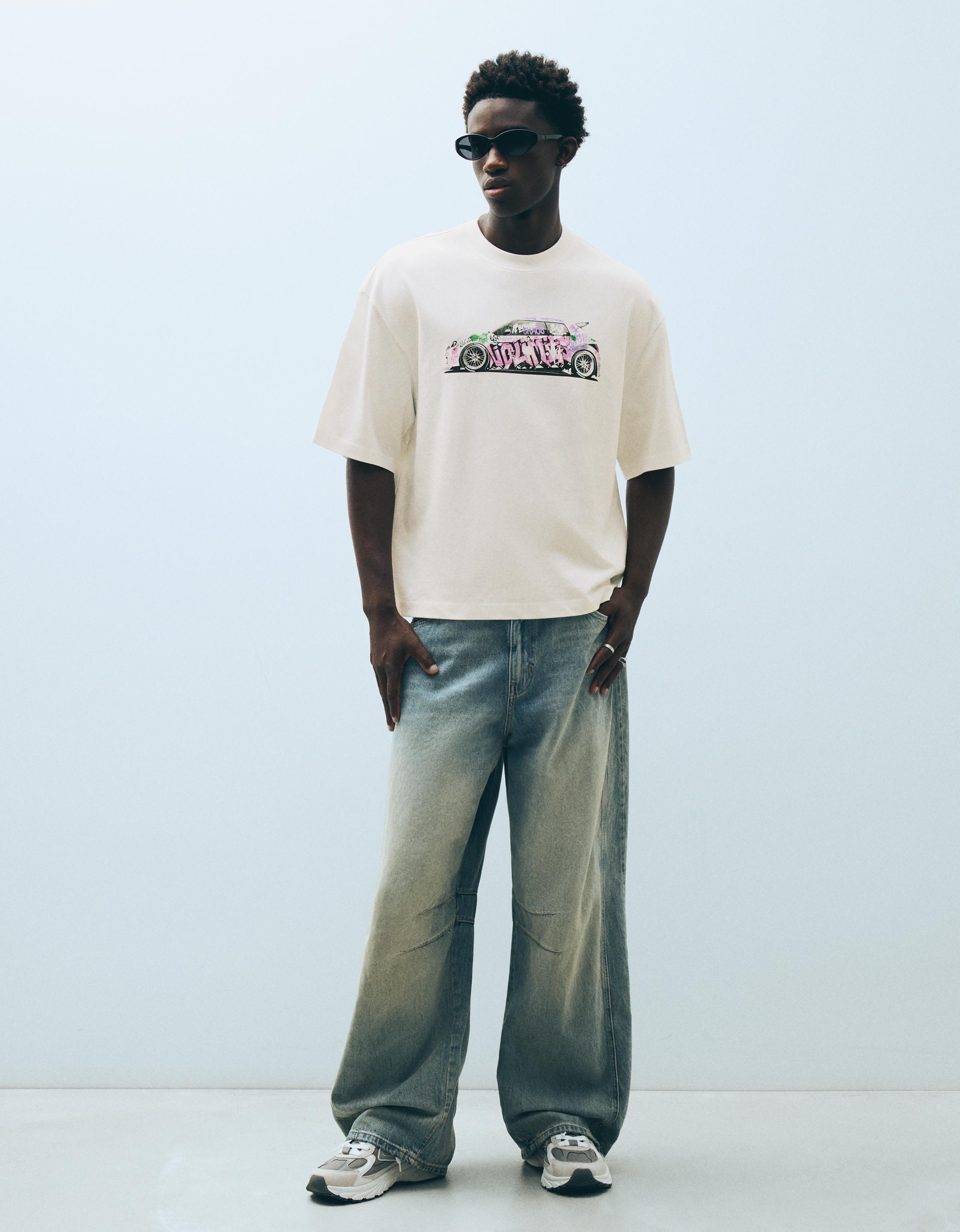 Boxy-fit printed T-shirt — White