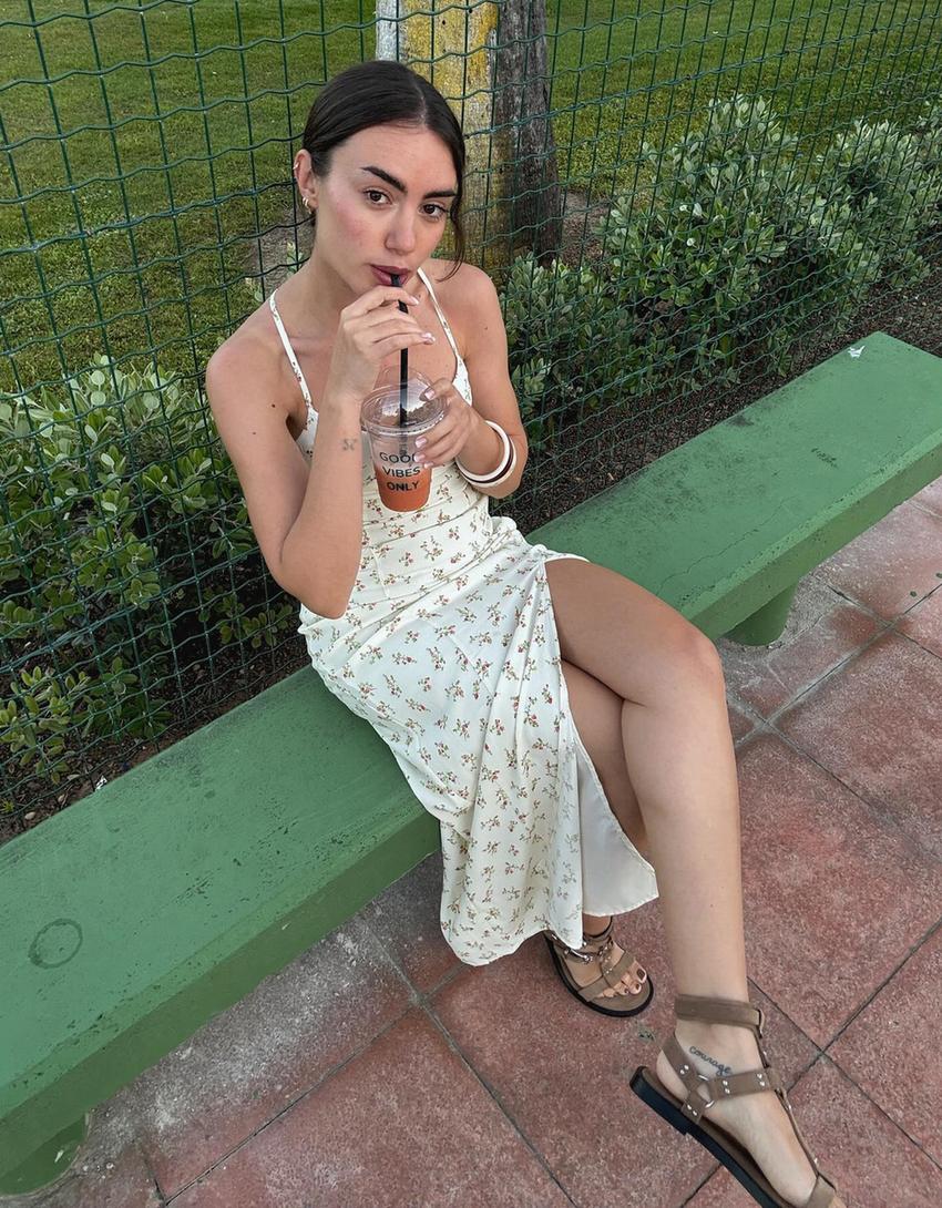 Vestido midi estampado-Verde-3