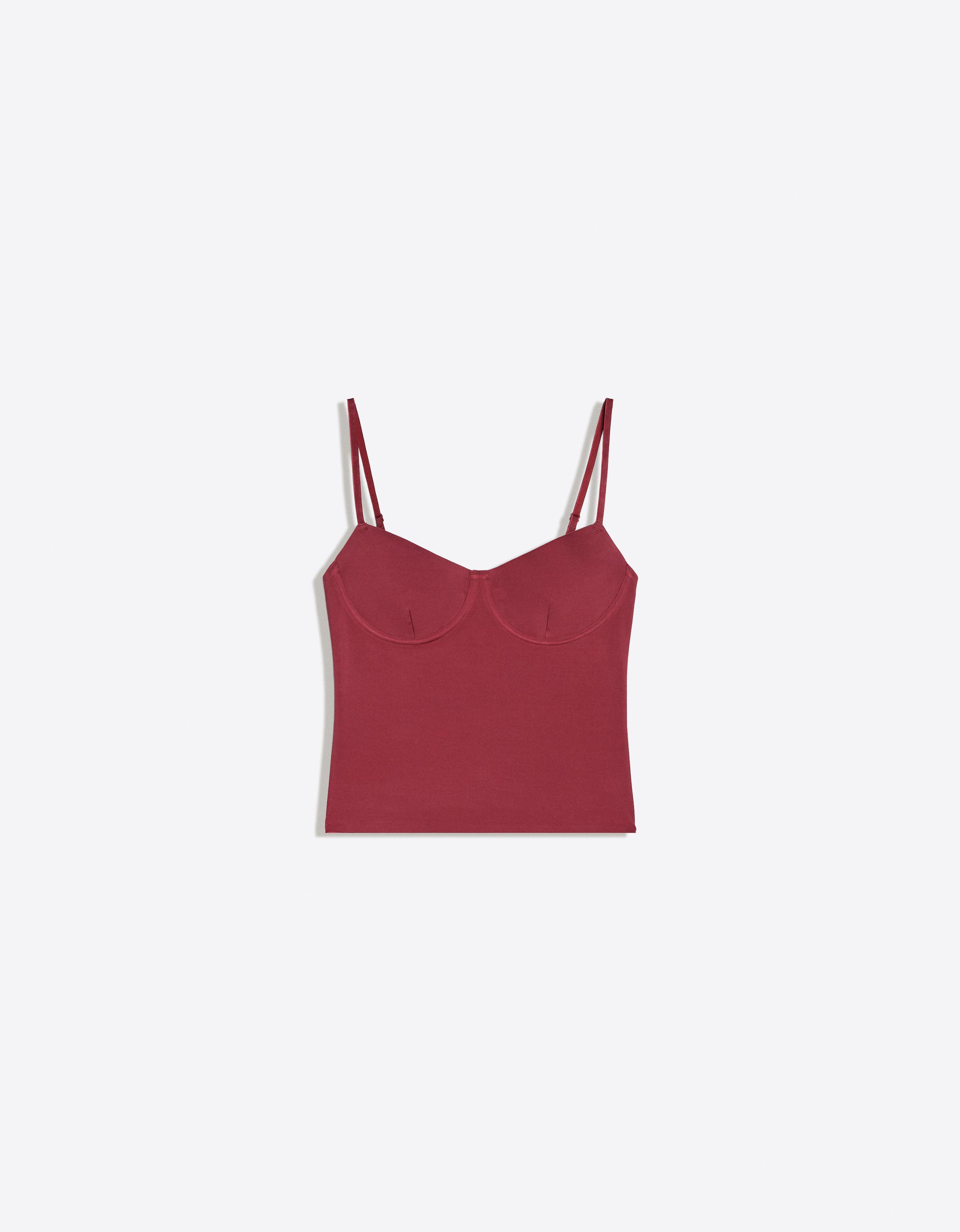 Sweetheart neckline camisole top — Red