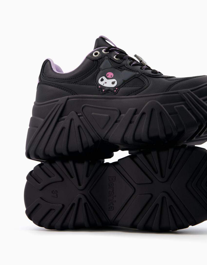 Baskets plateforme Kuromi-Noir-2