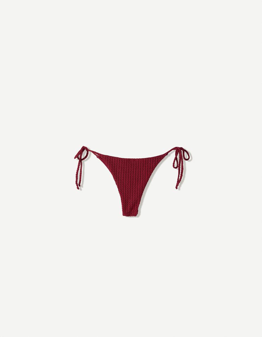 Bas de bikini crochet-Grenat