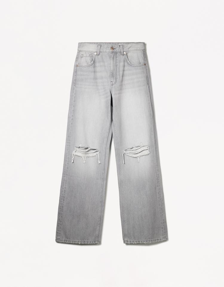 Ripped wide-leg ’90s jeans