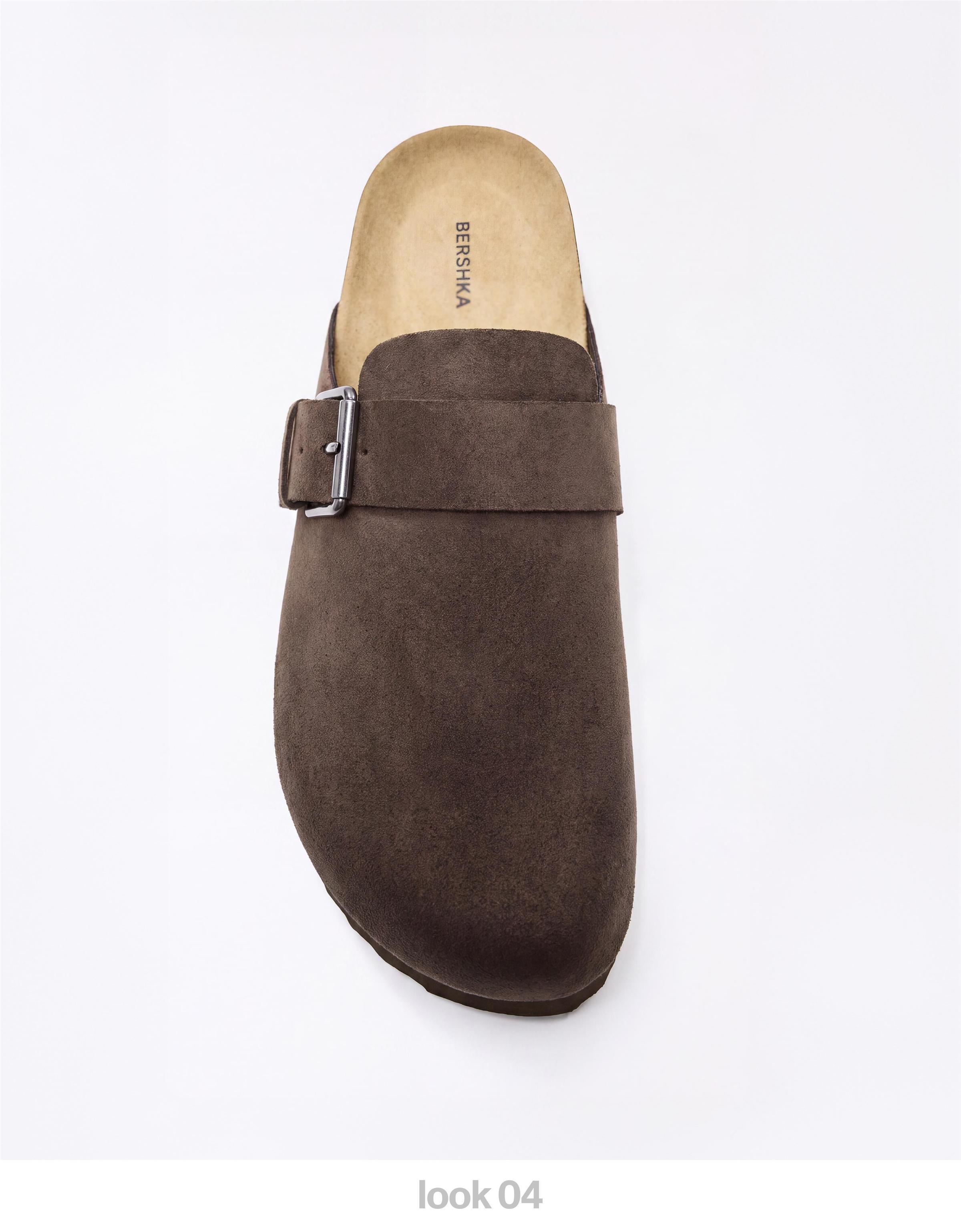 Clogs with buckle detail — BROWN
