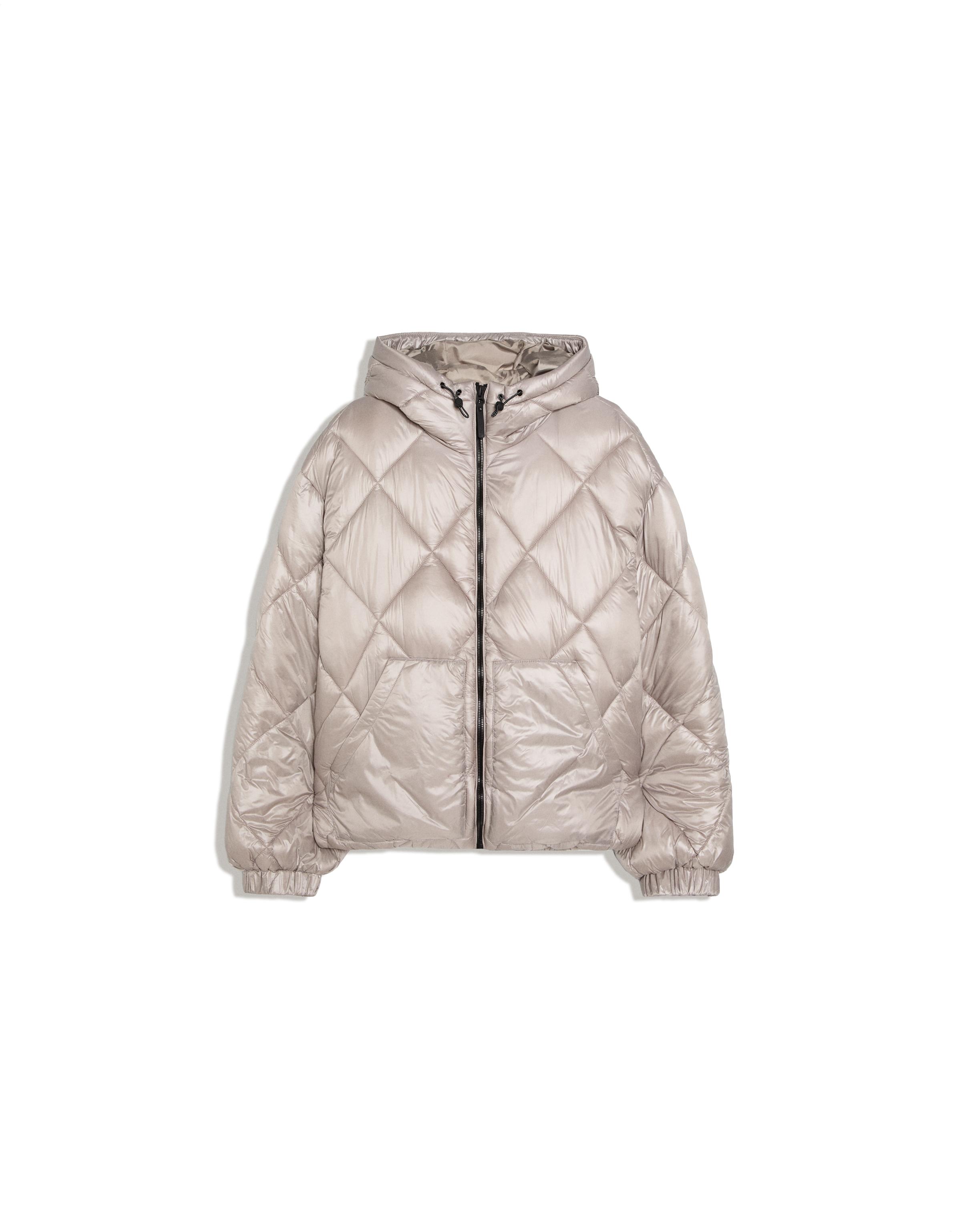 Diamond-quilted technical hooded jacket — Grey