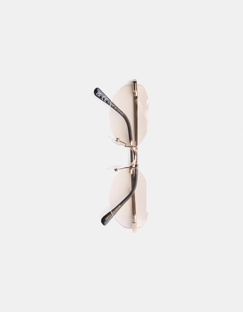 Lunettes de soleil hexagonales-Gris-4