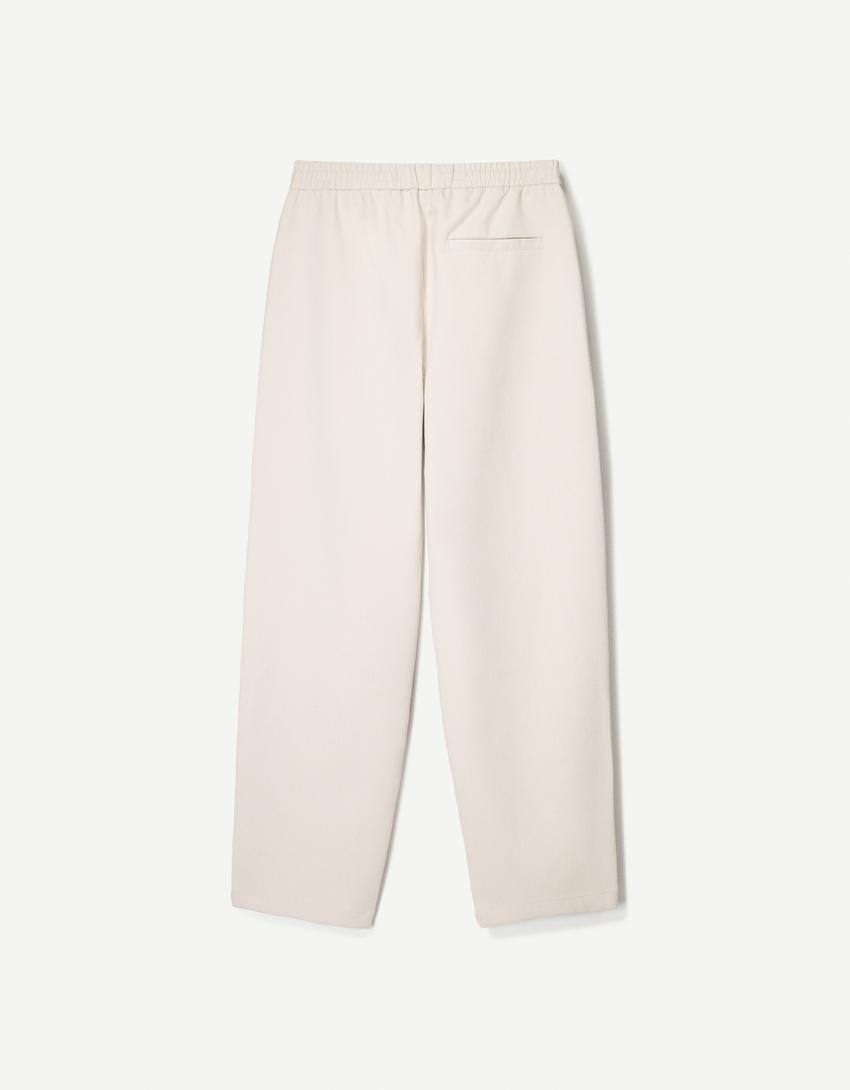 Tailored jogging trousers-Sand-6