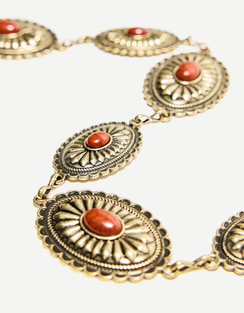 Schakelriem met medaillon-Goud