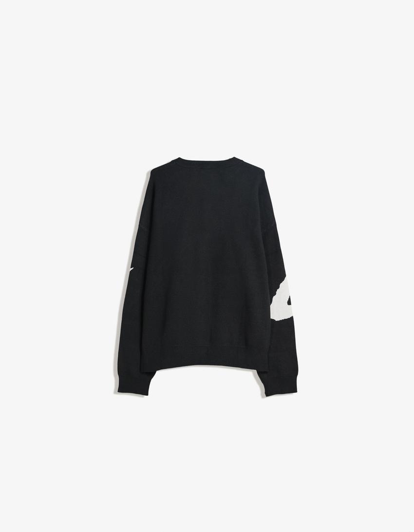 Sweater padrão-Preto