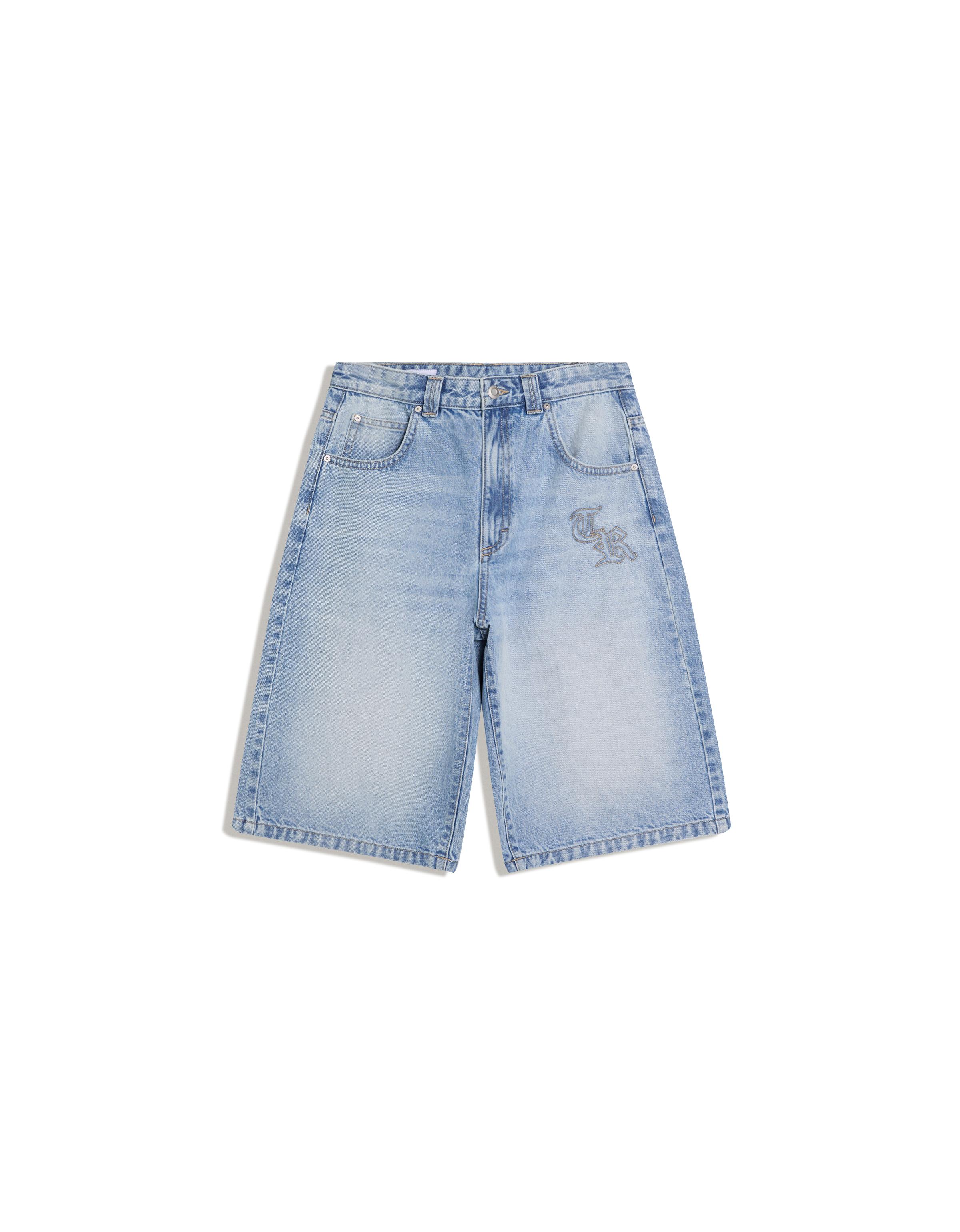 Bershka Baggy fit denim bermuda görsel 2