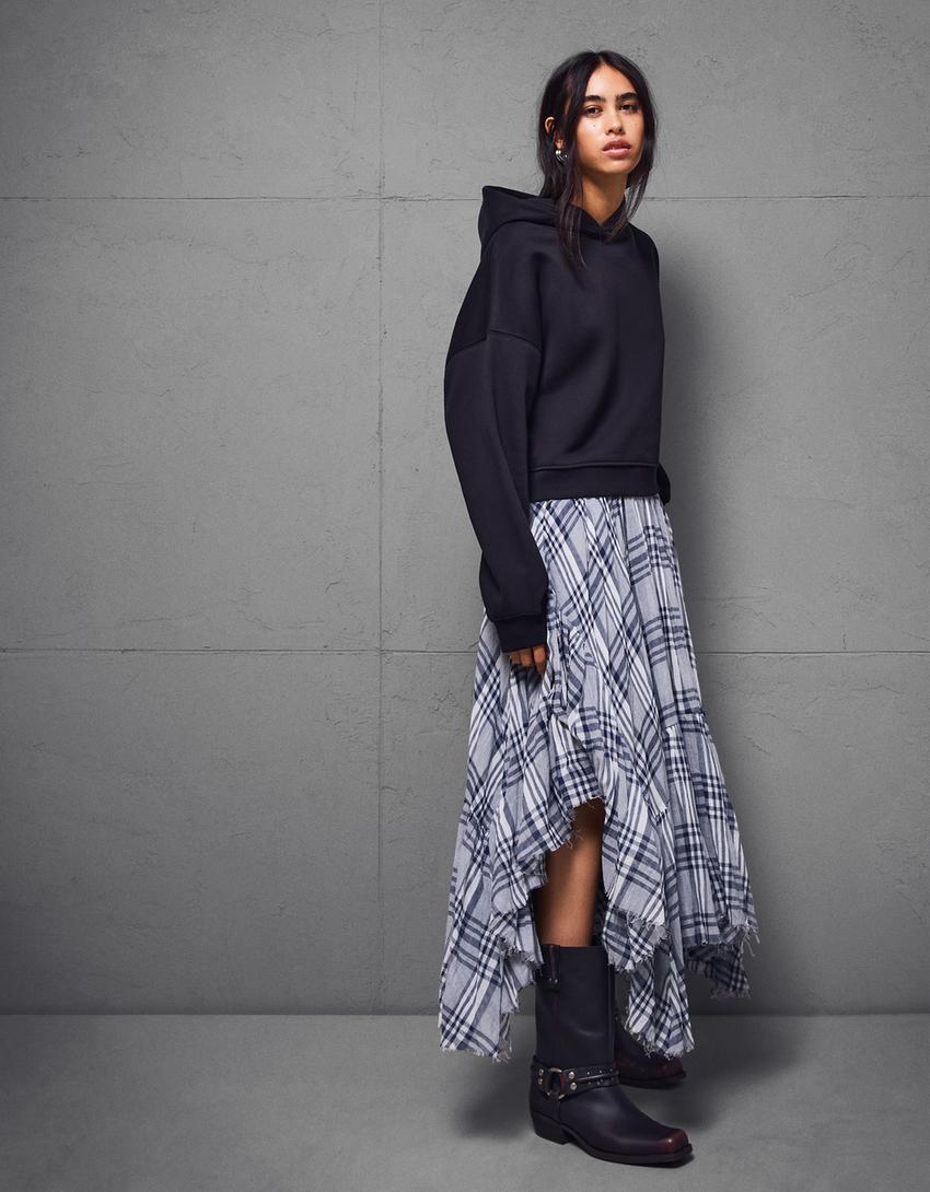 Flat LEATHER biker boots - Women | Bershka