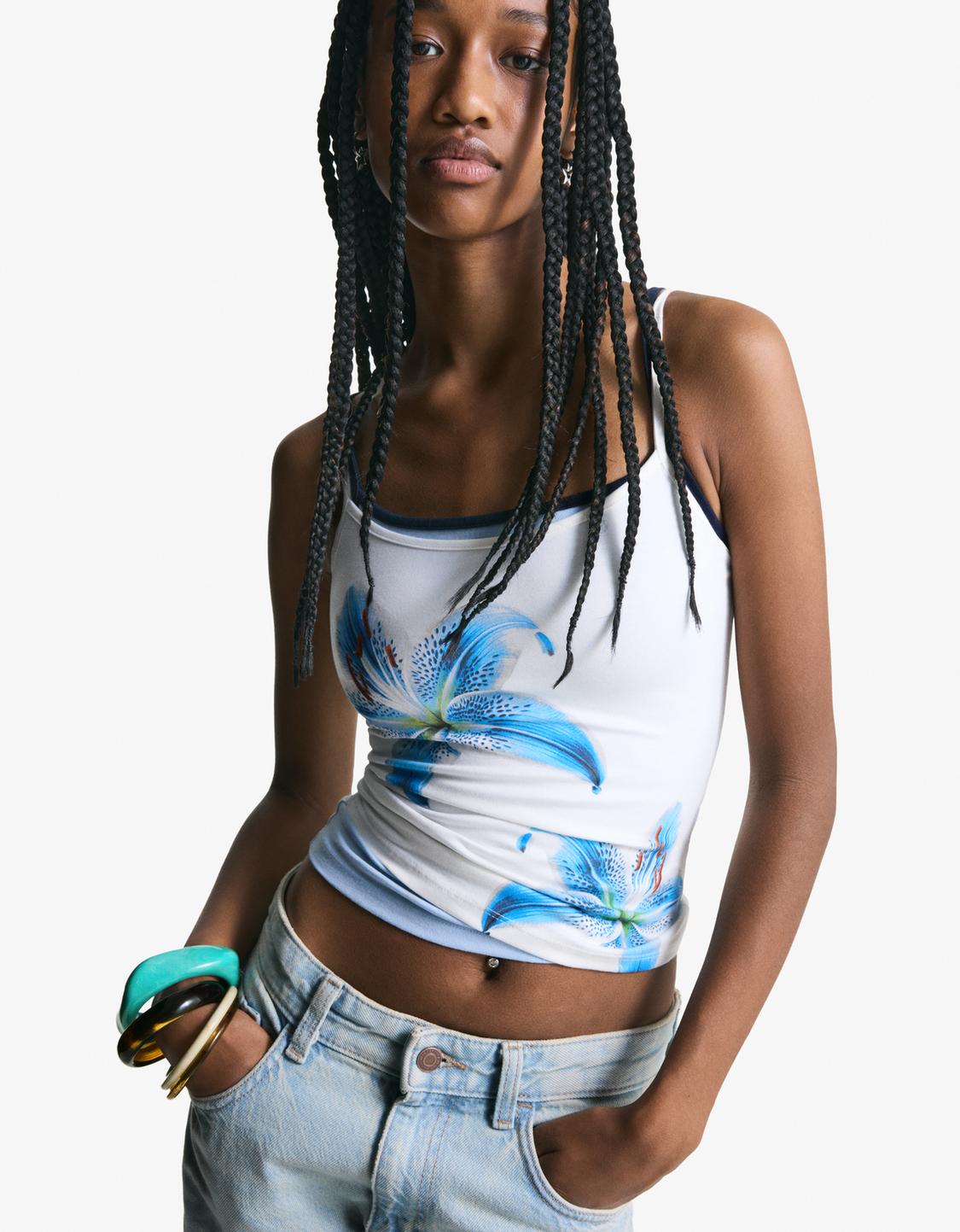 Printed strappy top