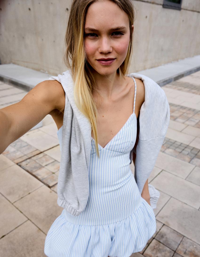 Mini balloon dress-Blue