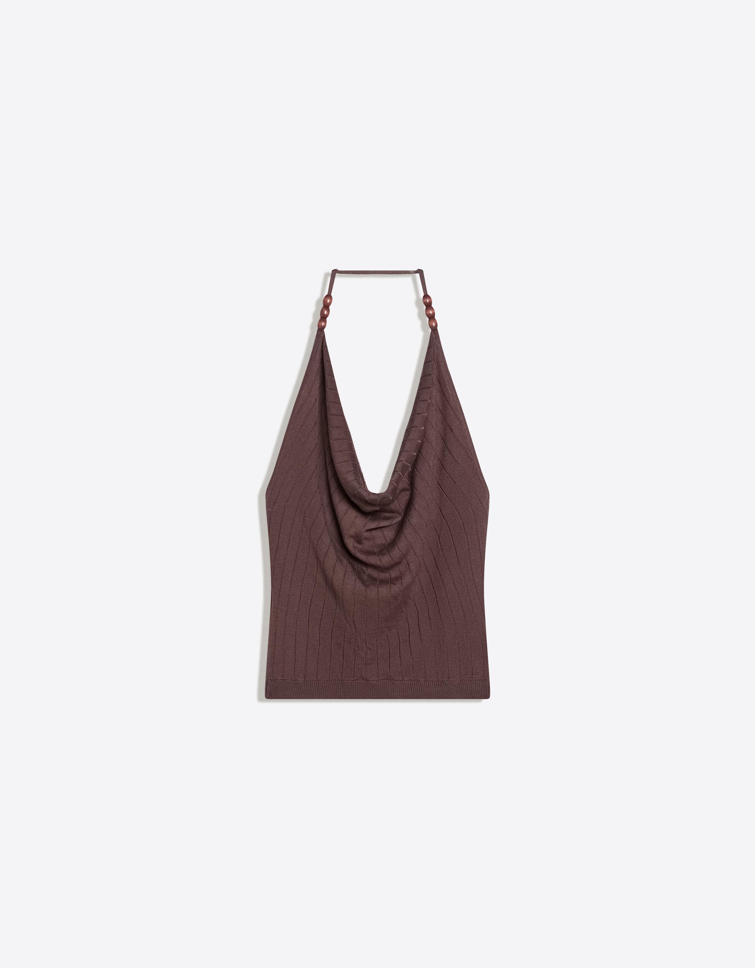 Draped halter top