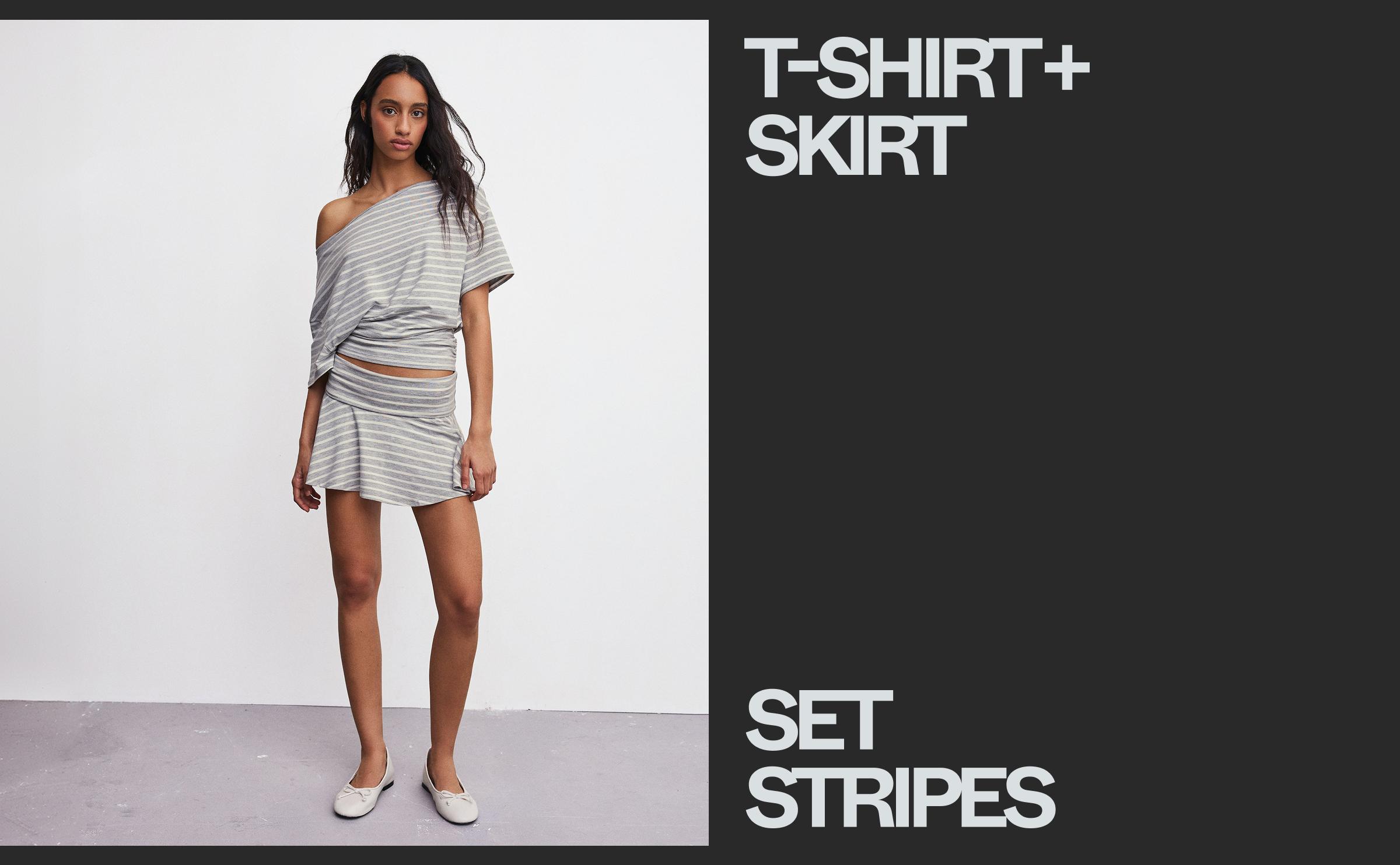 Asimetrik kısa kollu tişört - Görsel 59