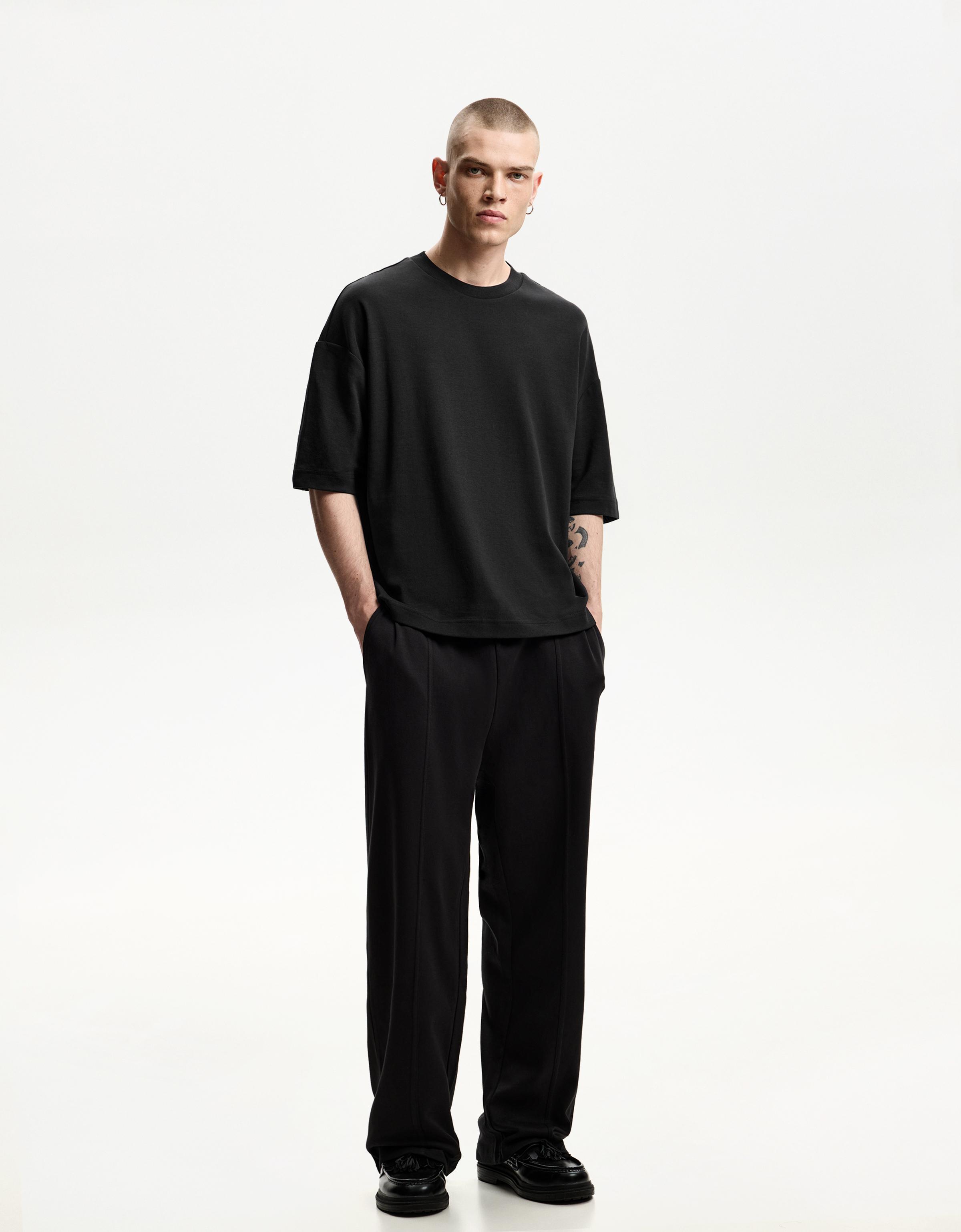 Tシャツ・カットソー 2108 Semi Wide Pants Black Top and pants set - Twin sets - Men | Bershka