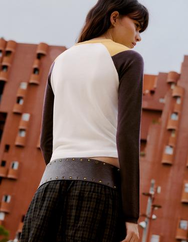 Round neck raglan jumper — Brown 2