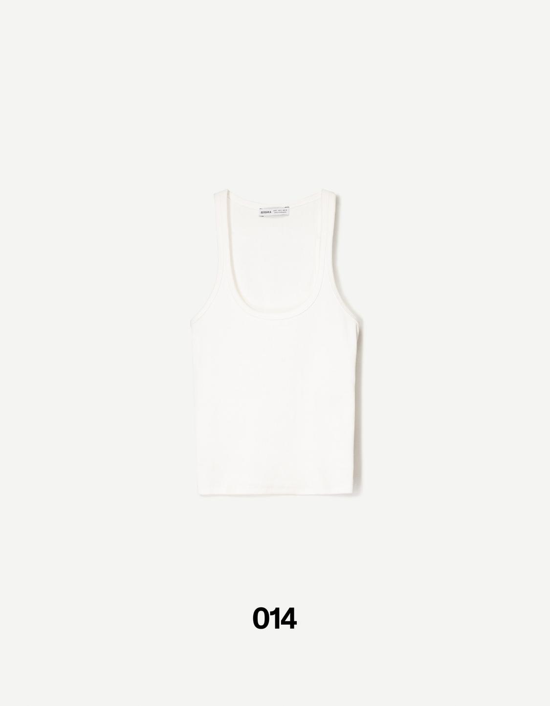 Sleeveless ribbed T-shirt
