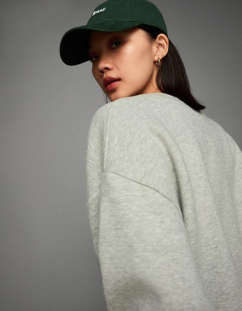 Oversized sweater met zakken-Grijs-2
