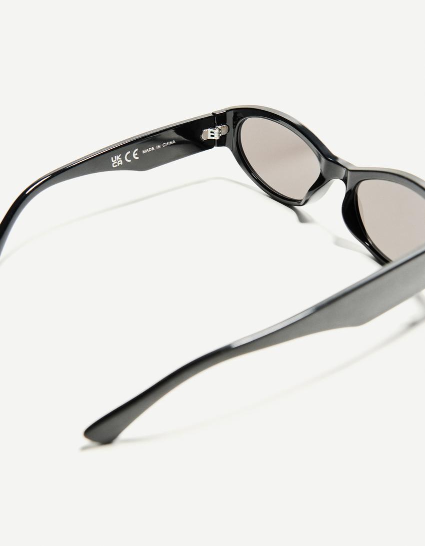 Lunettes de soleil monture épaisse œil-de-chat-Noir-3