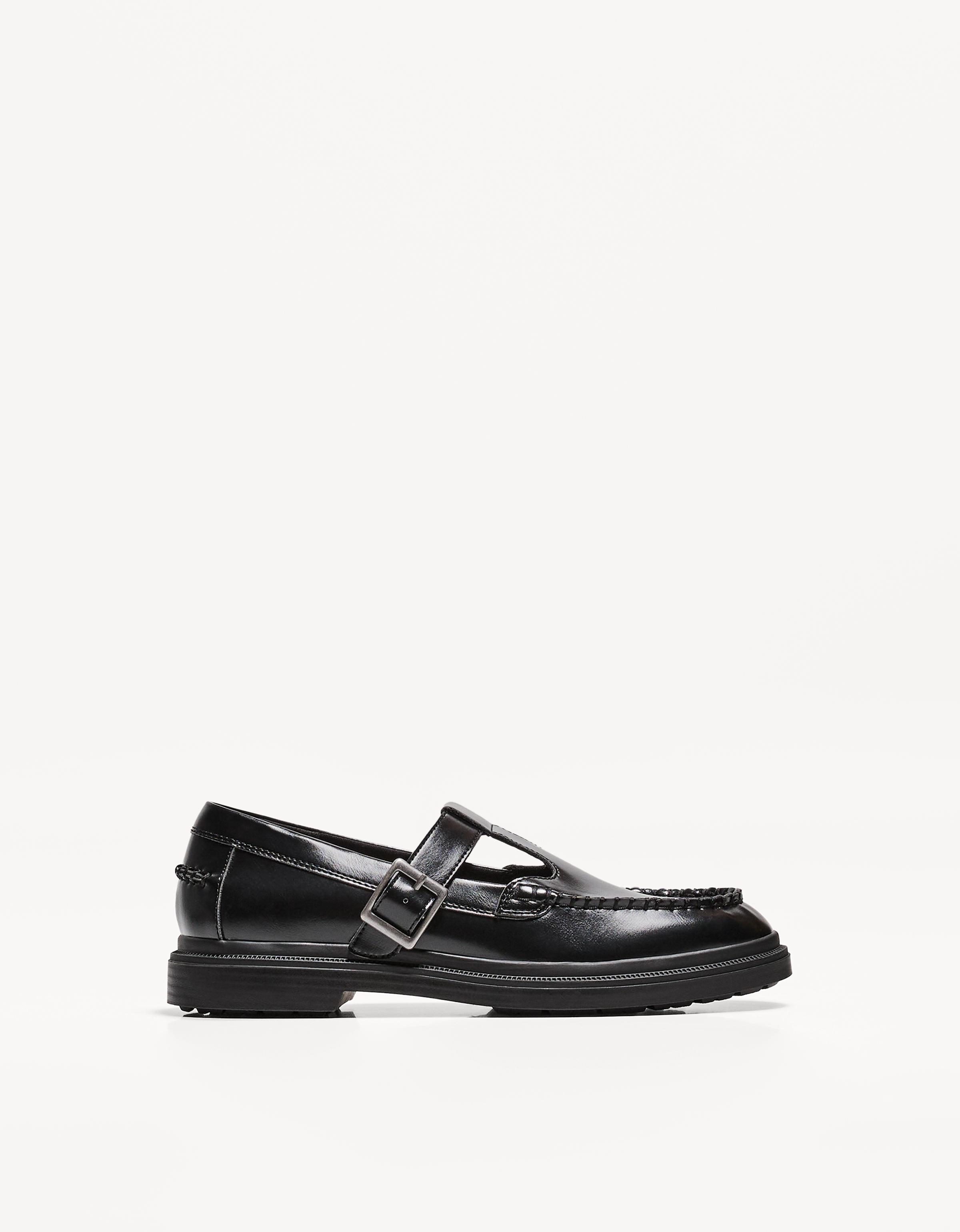 Bershka Schuhe Mit Schnalle Herren 39 Schwarz