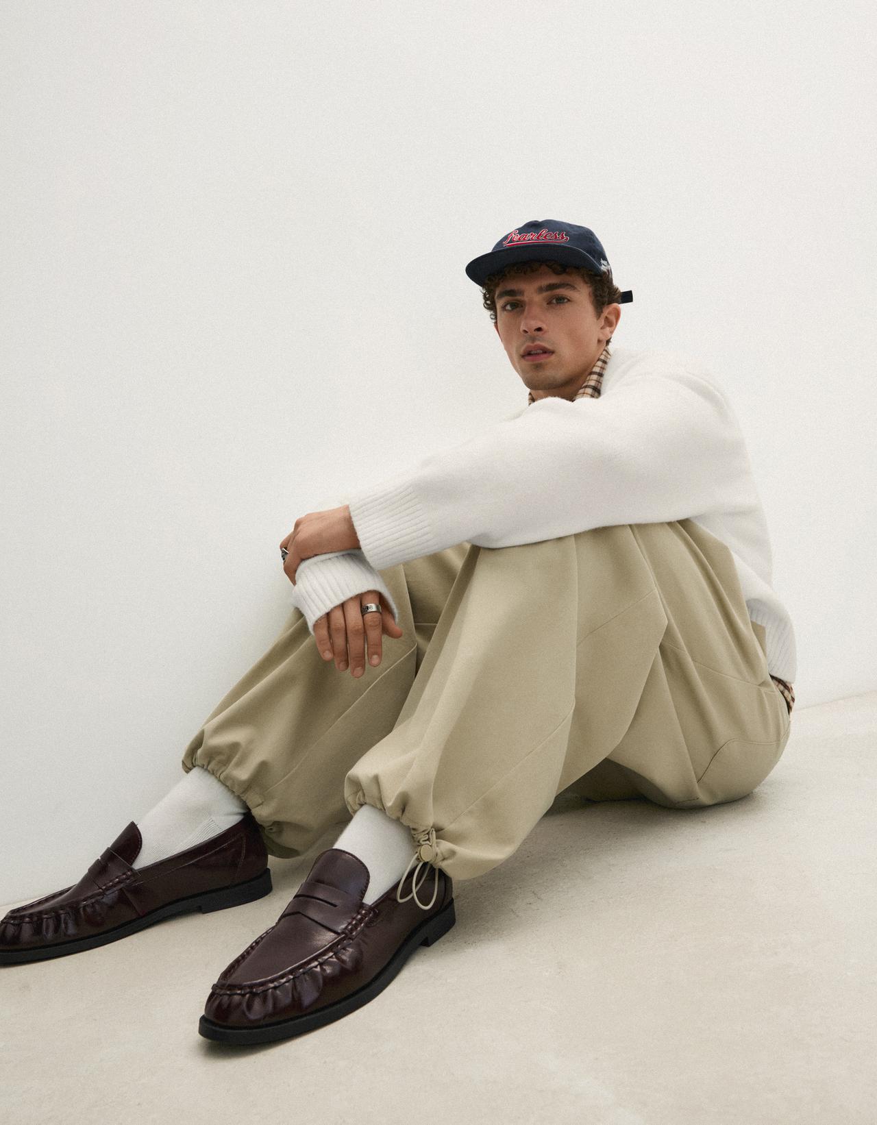 Ruched loafers — Brown