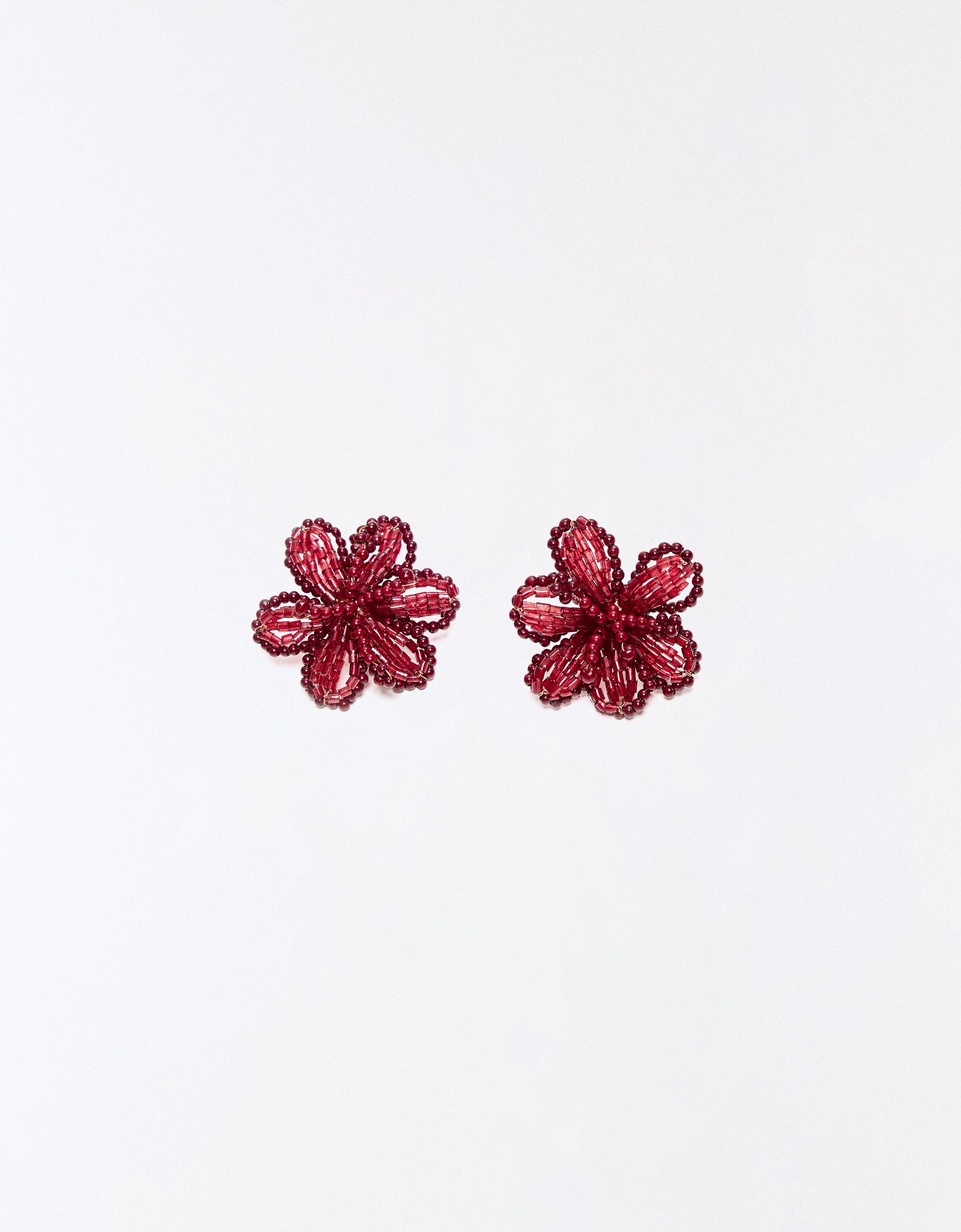 Floral earrings — Burgundy