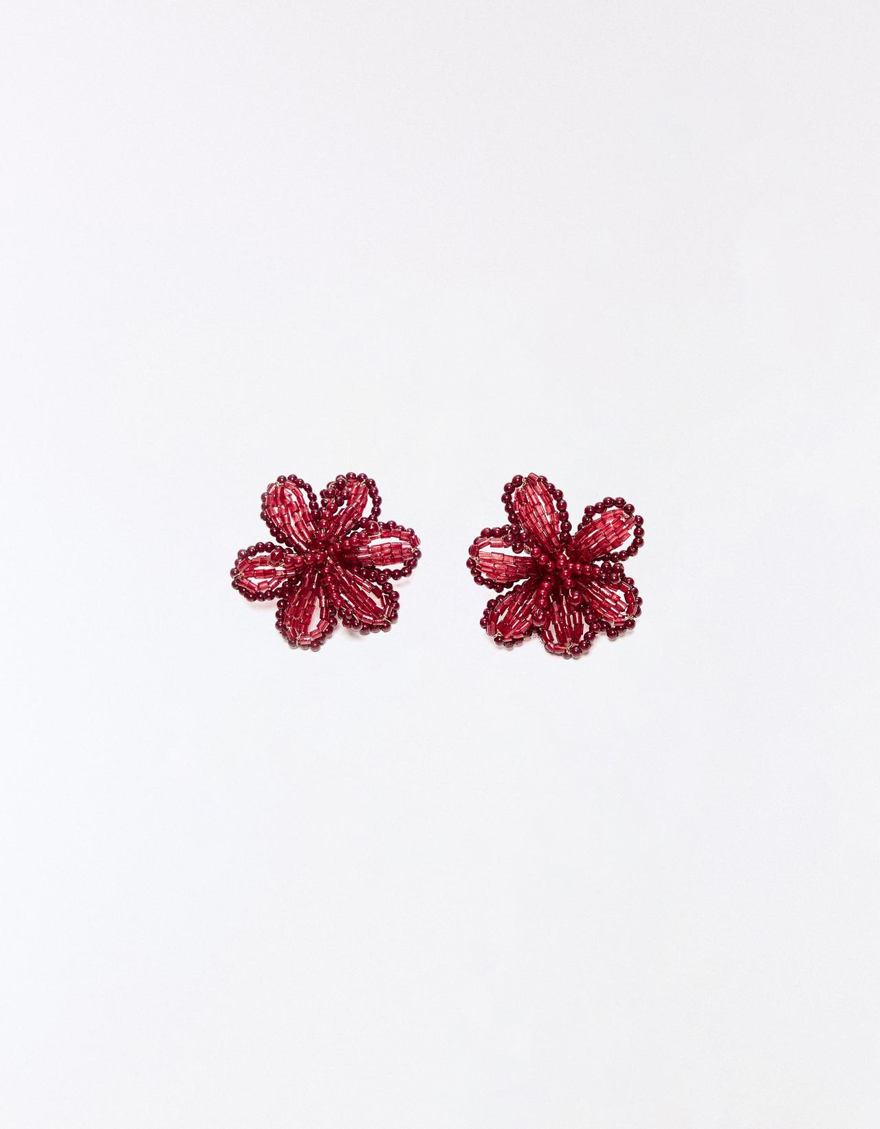 Floral earrings — Burgundy