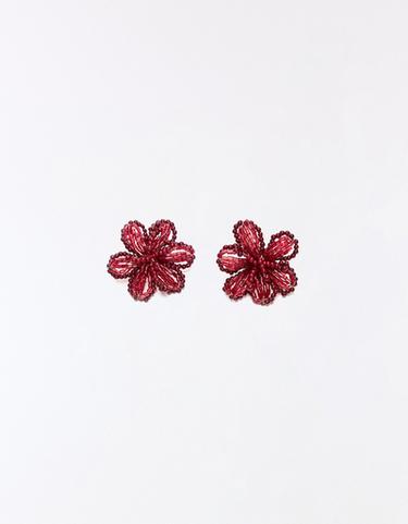 Floral earrings — Burgundy 3