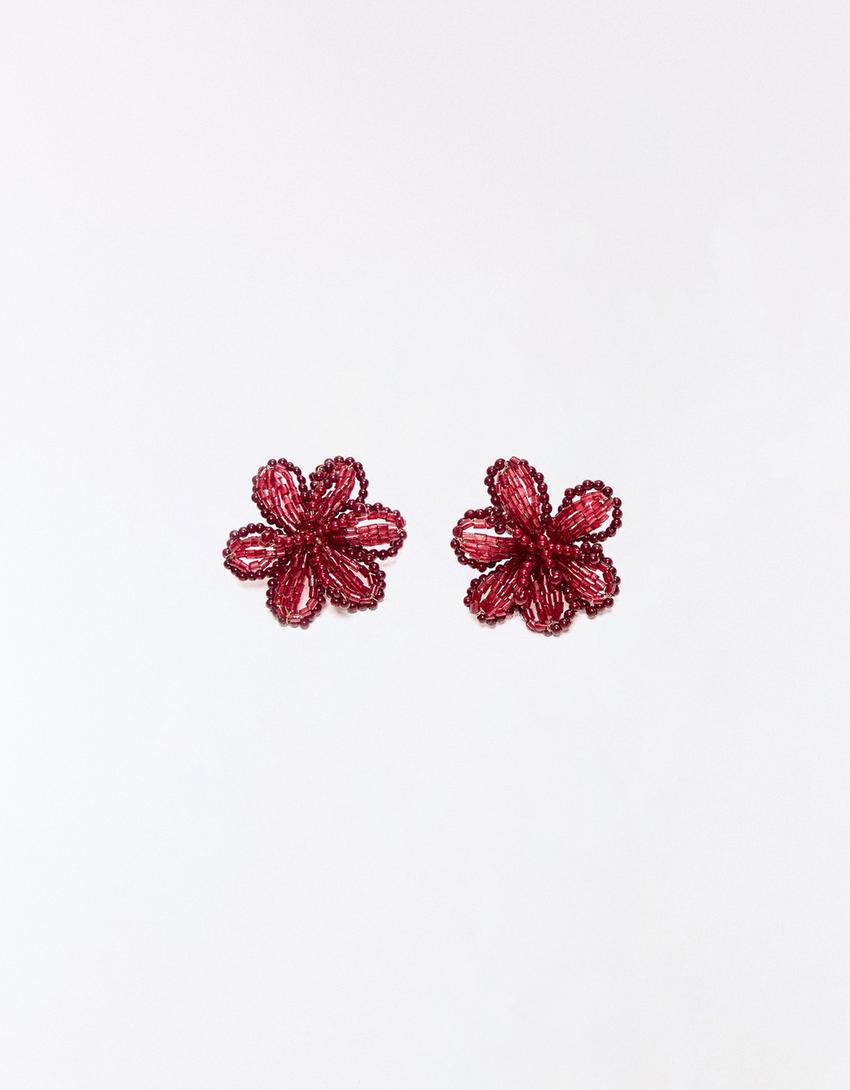 Orecchini a fiore-Bordeaux