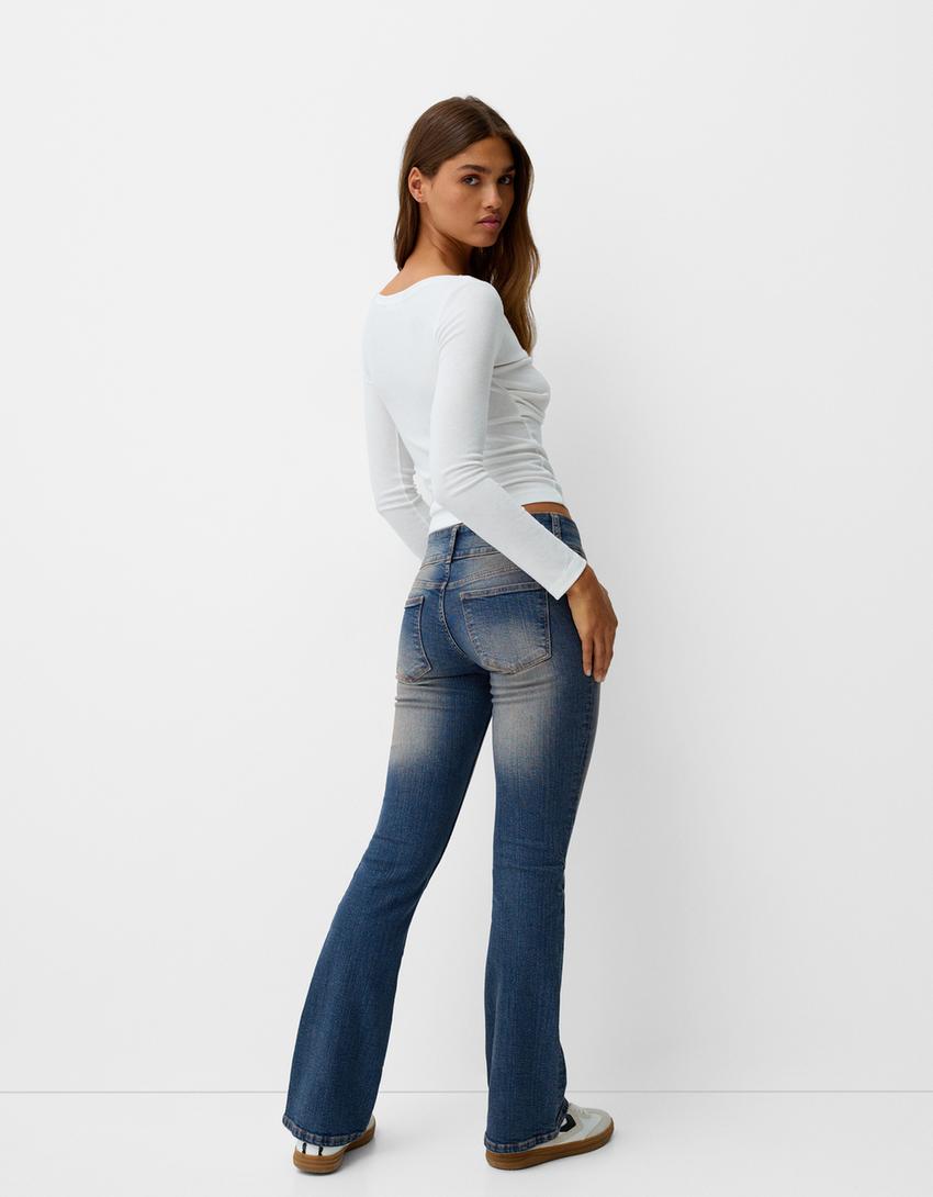 جينز بوتكوت بخصر منخفض-أزرق-2