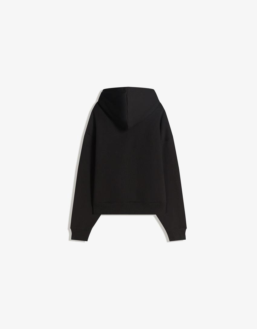 Suadoiro capucha print-Negro