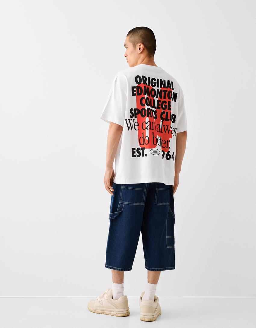 Camiseta manga curta boxy fit estampado-Branco-1