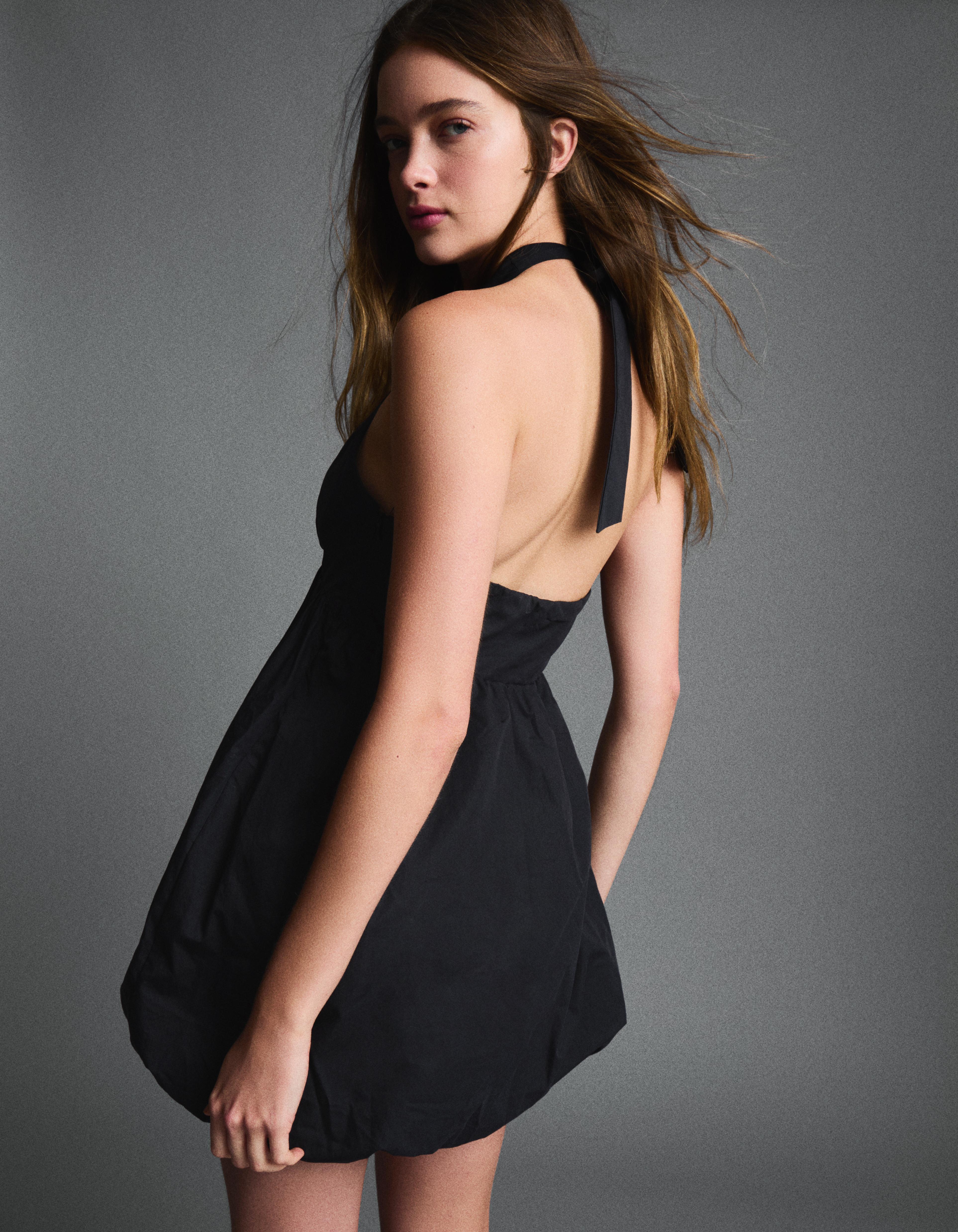 Balon poplin mini elbise - Görsel 4