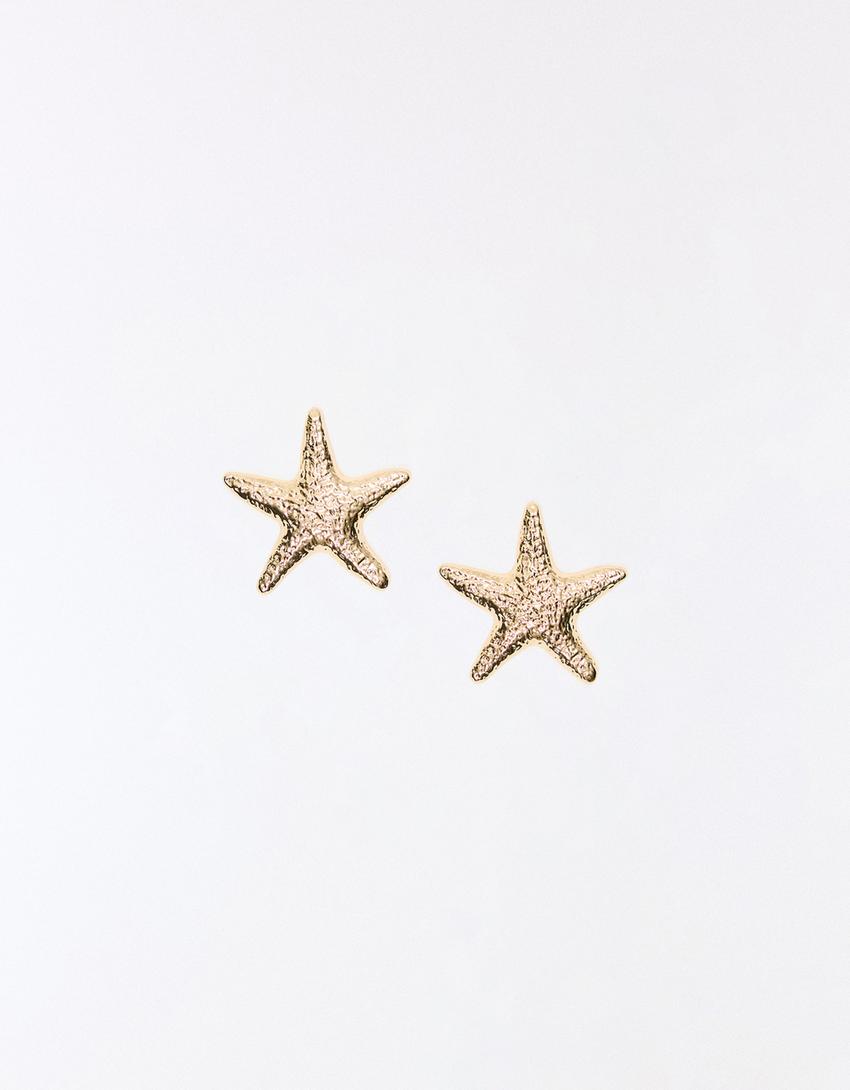 Pendientes estrella de mar-Oro
