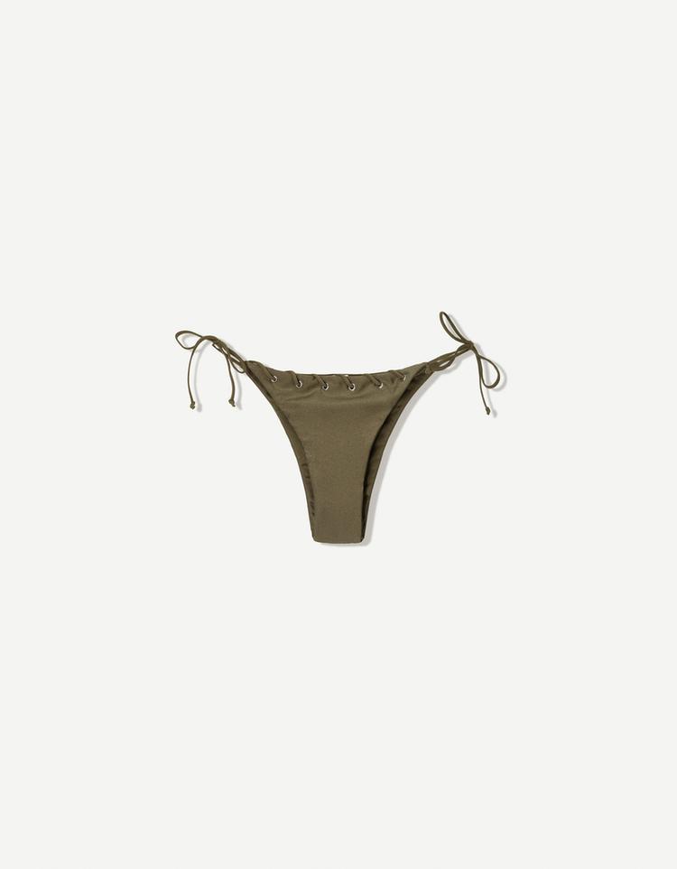 Lace-up bikini bottoms