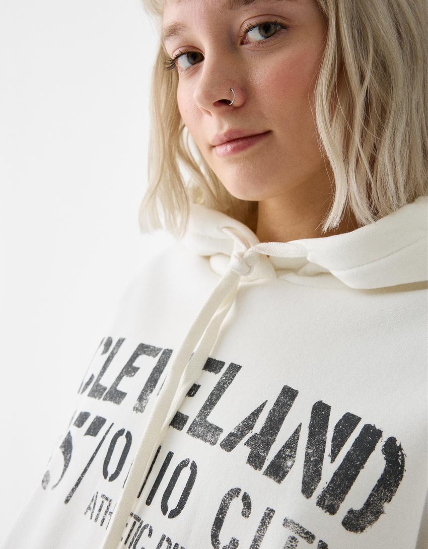 Sweatshirt capuz padrão-Cru-6