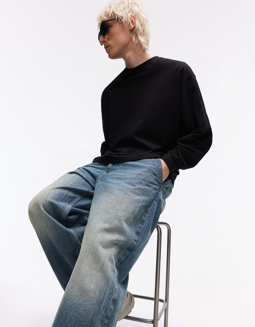 Jeans skater-Azzurro Lavato