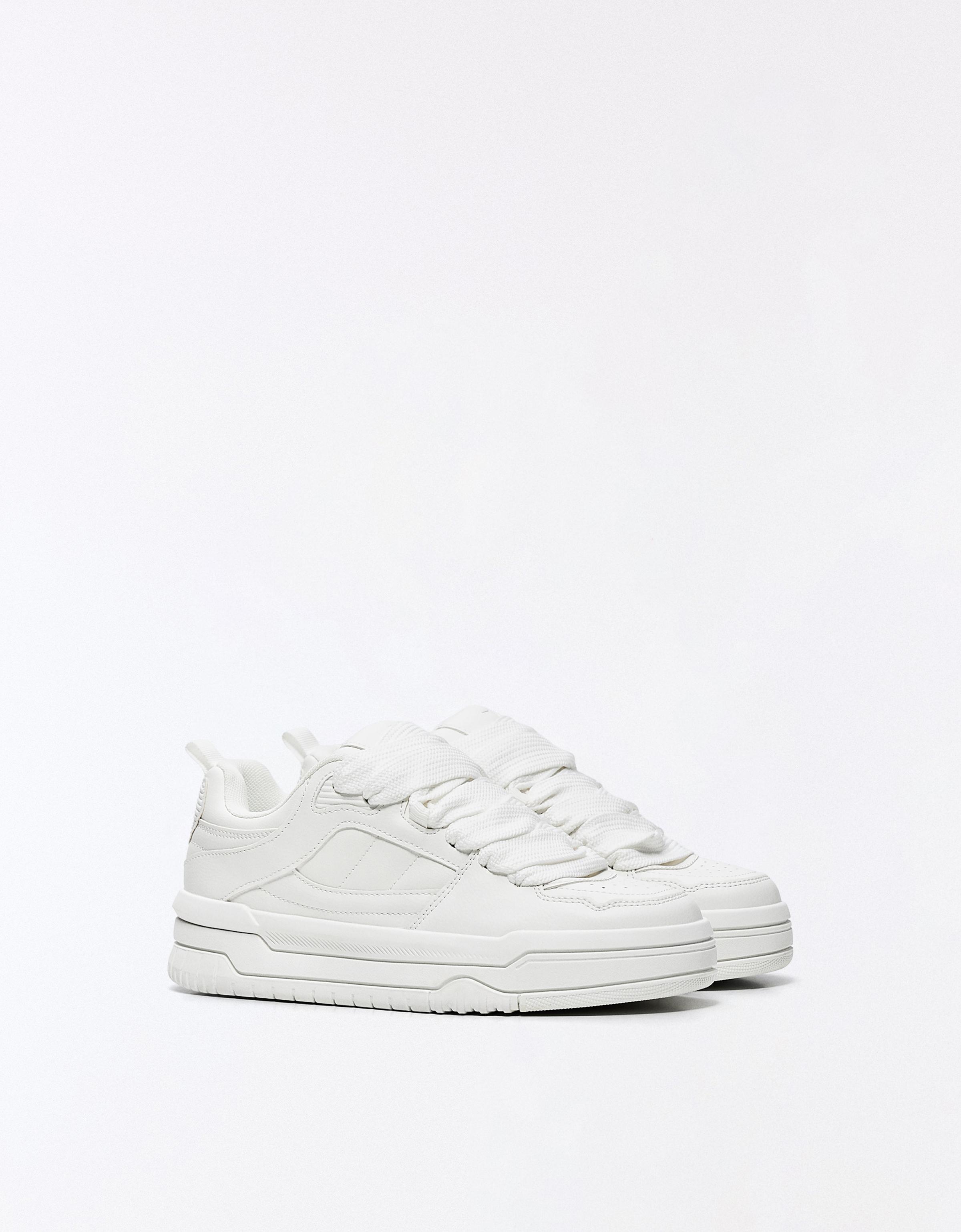 Bershka Zapatillas Skate Volumen Mujer Blanco