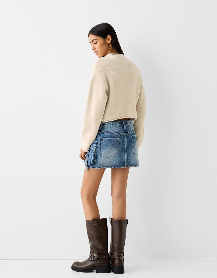 سويتر ناعم برقبة عالية-رملي-1